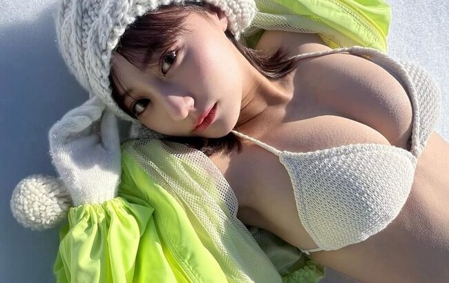 【元HKT48】みくりんの高画質さぶいぼおっπ【田中美久の鳥肌バスト！雪上でのグラビア撮影】