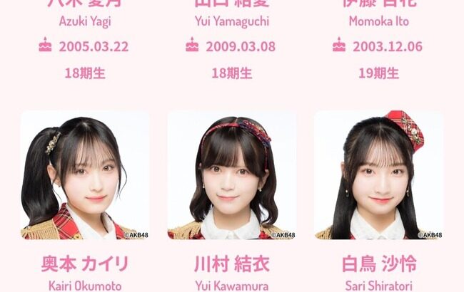 【画像】AKB48 19期生の壁写真がリニューアル！【伊藤百花/川村結衣/白鳥沙怜/奥本カイリ/花田藍衣】