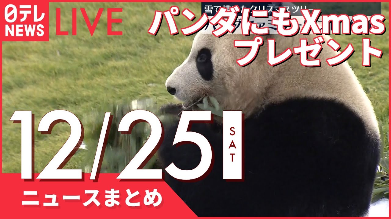 【夜ニュースまとめ】パンダファミリーにクリスマスプレゼント など 12月25日の最新ニュース