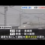 新幹線に遅れ 大雪で交通機関に影響