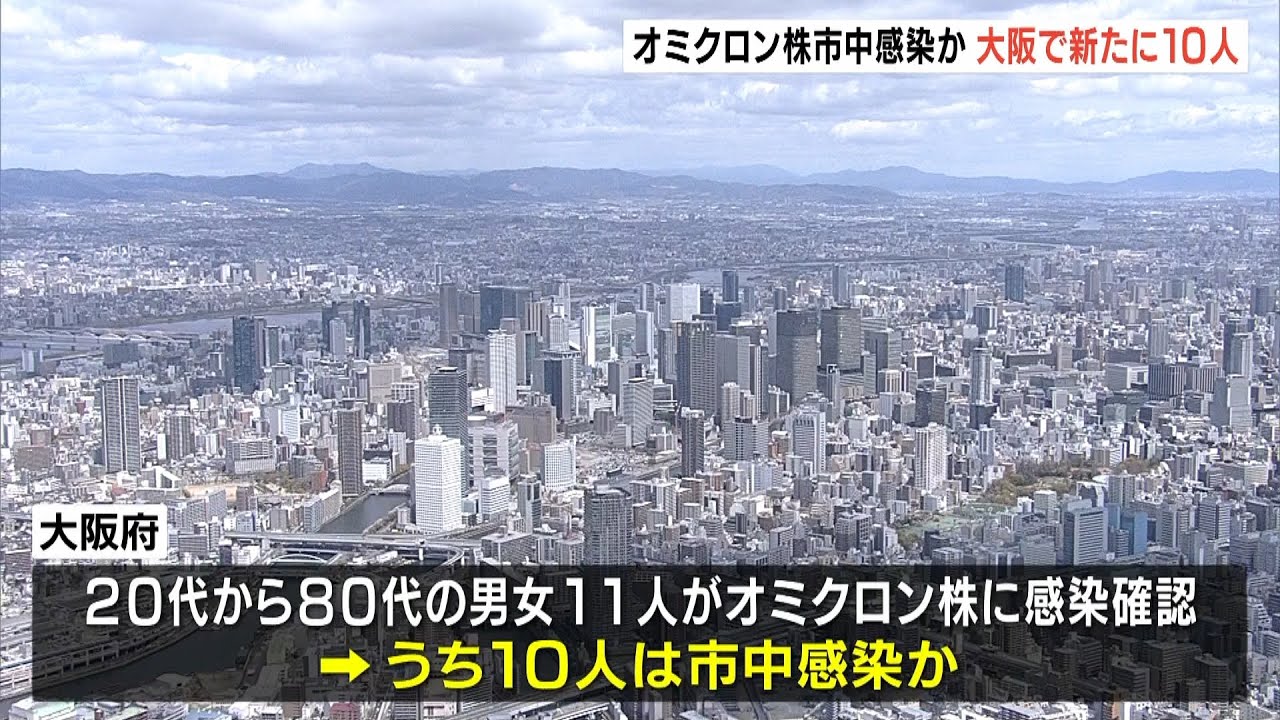 大阪府で新たに１１人が「オミクロン株」への感染確認　うち１０人が『市中感染』か（2021年12月29日）