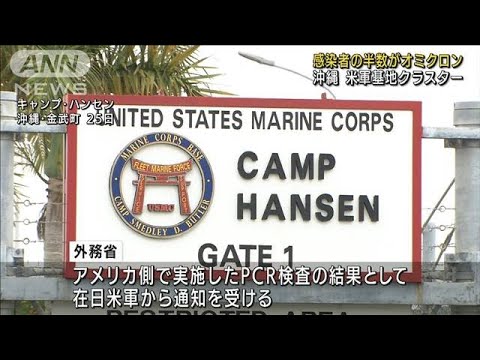 沖縄　米軍基地クラスター感染者の半数がオミクロン(2021年12月29日)