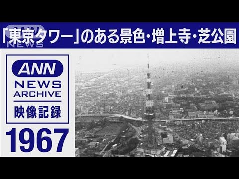 東京ヘリ撮50年　1967年「東京タワー」のある景色・増上寺・芝公園(2021年12月31日)