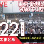 【夜ニュースまとめ】東京で新規感染者初の1万人超え　など 1月22日の最新ニュース