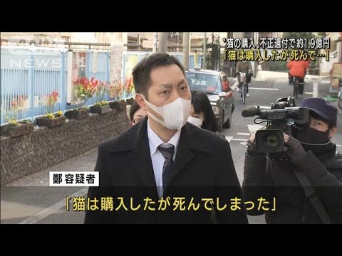 「猫死んだ」100匹購入見せかけ・・・約1.9億円を脱税か(2022年1月27日)