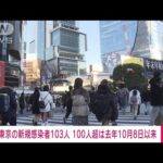 東京の新規感染者103人　100人超は去年10月8日以来(2022年1月3日)