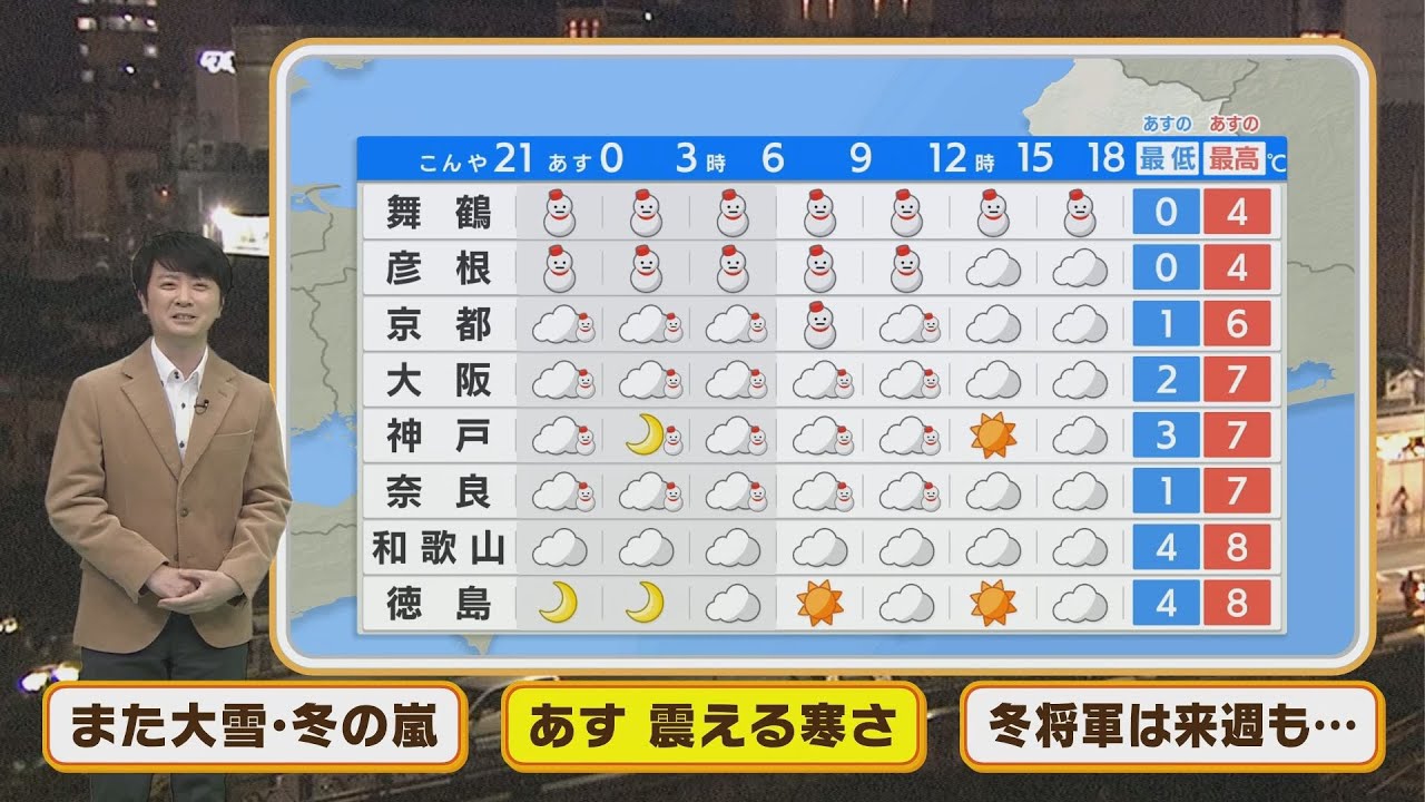 【1月12日(水)】また冬の嵐　大雪に金曜日まで注意警戒を【近畿地方】