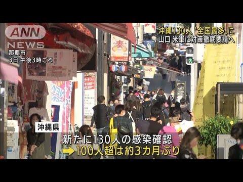 沖縄で130人が新型コロナ感染 100人超は約3カ月ぶり(2022年1月3日)