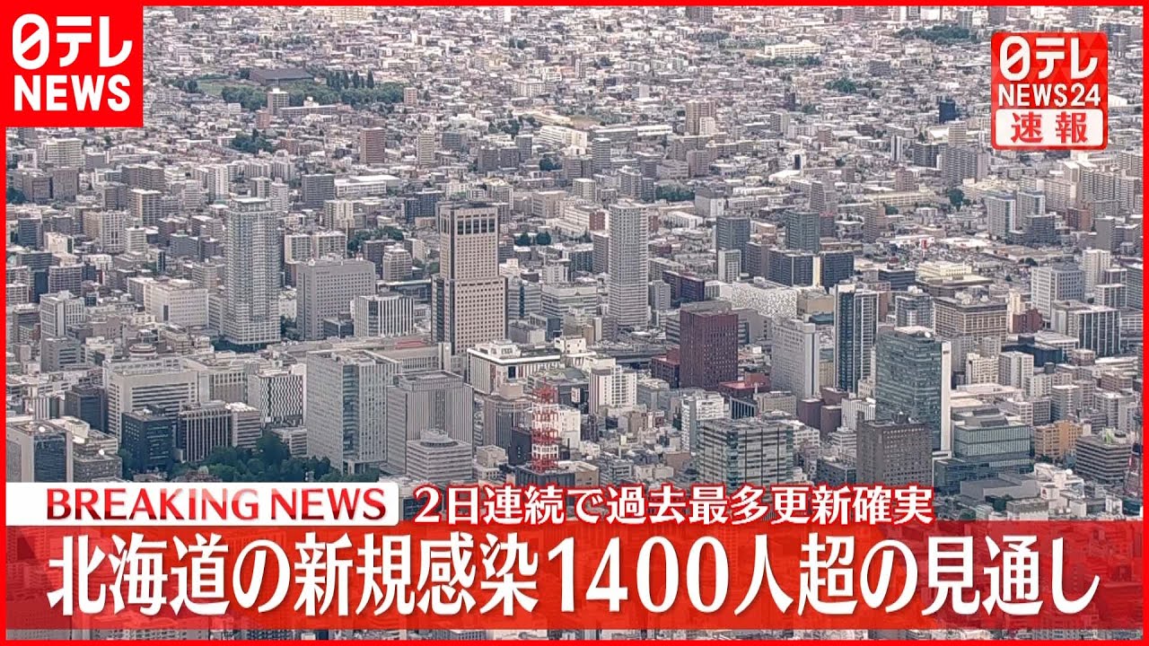 【速報】北海道 新規感染者1400人超の見通し