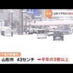 山形で平年の３倍以上の積雪