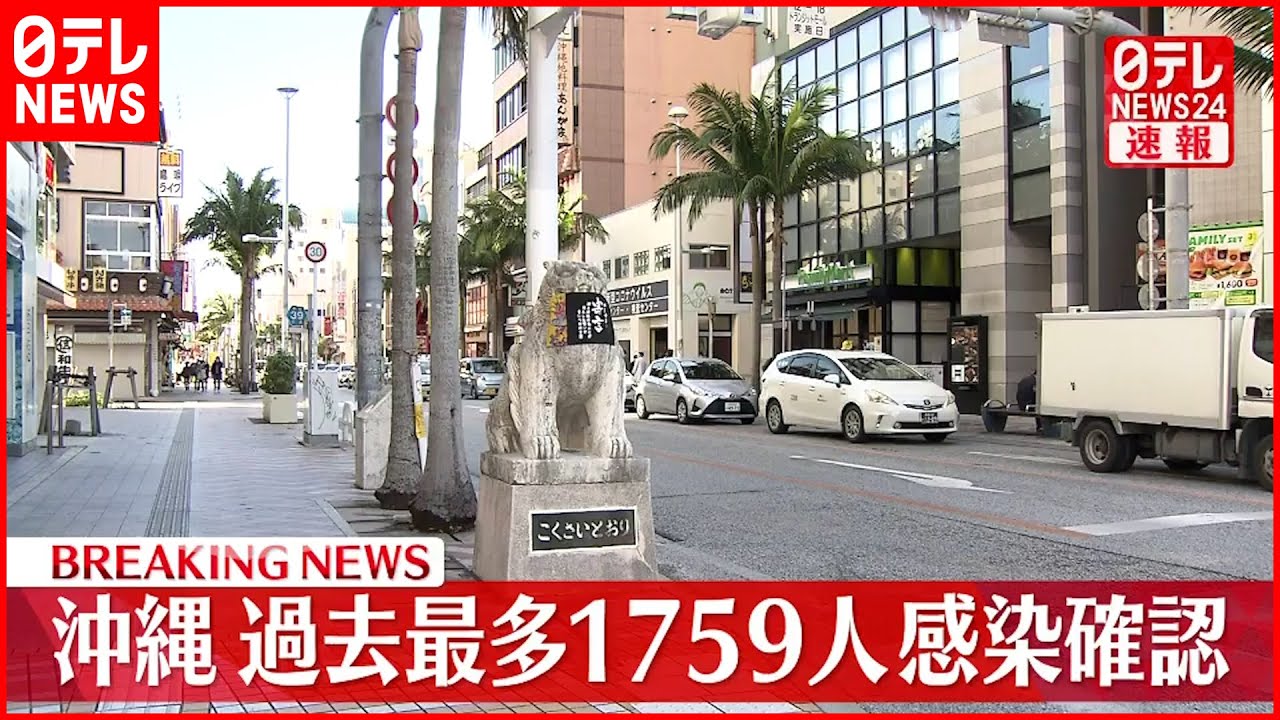 【速報】沖縄で新たに過去最多1759人の感染確認