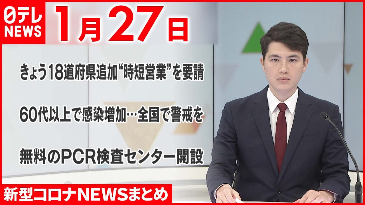 【新型コロナ】“まん延防止” きょう18道府県追加“時短営業”を要請 1月27日ニュースまとめ 日テレNEWS