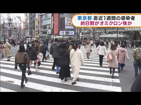 東京都　直近1週間の感染者　約8割がオミクロン株か(2022年1月12日)