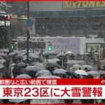 【速報】東京２３区に「大雪警報」積雪１０ｃｍ恐れ