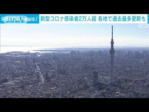 新型コロナ感染者2万人超　各地で過去最多更新(2022年1月14日)