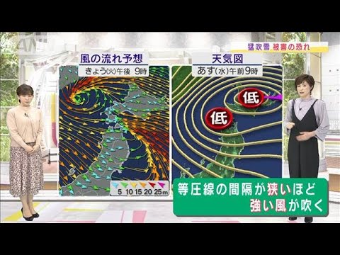 【全国の天気】寒波襲来・・・北陸や北日本で猛吹雪(2022年1月11日)