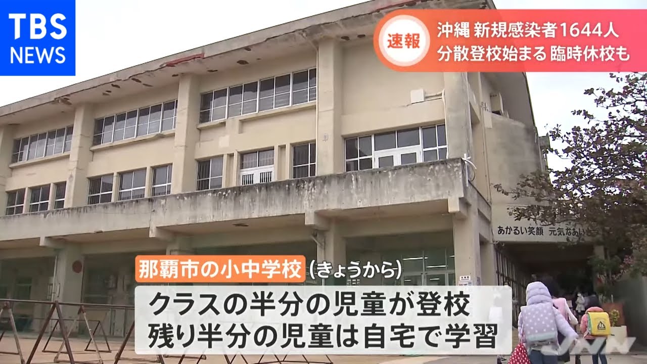 【速報】沖縄 新規感染者１６４４人 分散登校始まる 臨時休校も