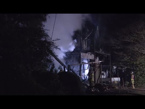 茨城・水戸市で住宅１棟が全焼