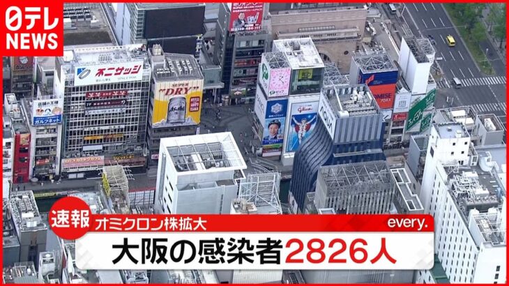 【速報】大阪で新たに2826人の感染確認　新型コロナウイルス　1月14日