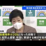 東京都 病床使用率１６．６％、２０％で“まん延防止”要請検討【新型コロナ】