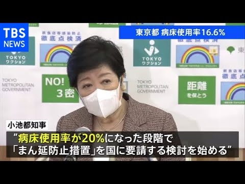東京都 病床使用率１６．６％、２０％で“まん延防止”要請検討【新型コロナ】