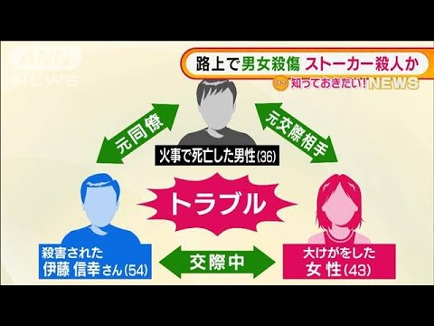 路上で男女殺傷　3人の間にトラブル・・・“ストーカー殺人”か(2022年1月27日)