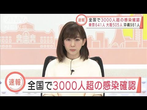 全国で3000人超感染確認　東京641人　大阪505人(2022年1月6日)