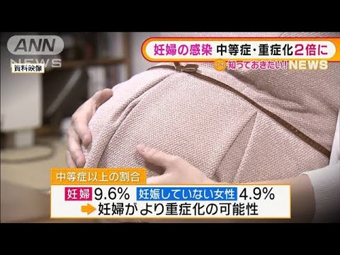 妊婦のコロナ感染　悪化のリスク・・・中等症以上2倍に(2022年1月19日)