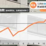 １２月の消費者物価０．５％上昇、原油高影響 ４か月連続で上昇