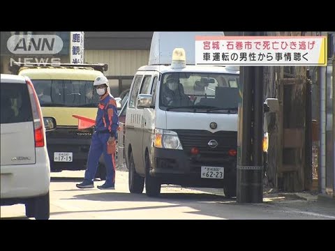 宮城・石巻市で死亡ひき逃げ　車の男性から事情聴く(2022年1月23日)