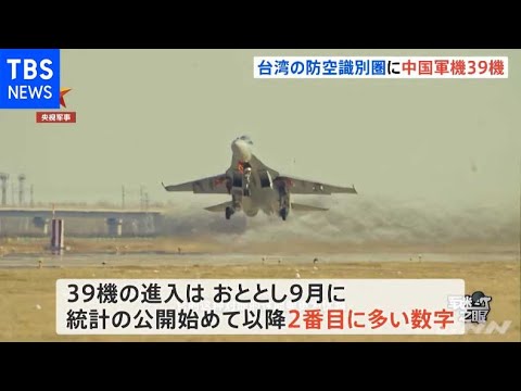 日米の軍事演習を意識か 中国軍 過去２番目に多い３９機を台湾の防空識別圏に進入させる