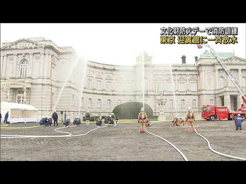 文化財防火デー　きっかけの法隆寺などで防火訓練(2022年1月26日)
