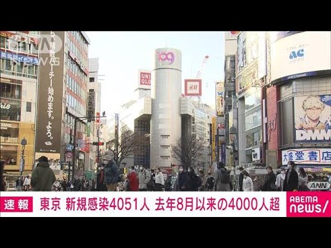 【速報】東京都の新規感染者4051人　4000人超は去年8月27日以来(2022年1月14日)