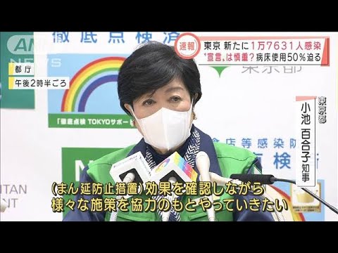 “緊急事態宣言”適用は慎重に？　東京の病床使用率50％に迫る(2022年1月28日)