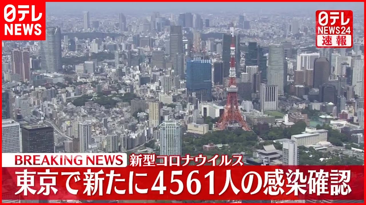 【速報】東京で4561人の感染確認　新型コロナ