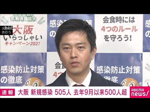大阪で505人の新規感染　500人超は去年9月23日以来(2022年1月6日)