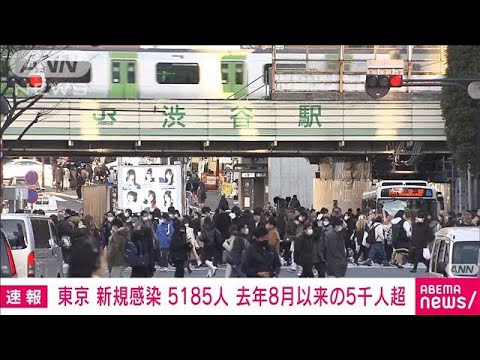 【速報】東京の新規感染5185人　5000人超は去年8月21日以来　新型コロナ(2022年1月18日)