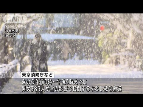 都内で530人救急搬送　大雪の影響で路面凍結(2022年1月8日)