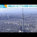 「物価上がった」77％が実感 6年ぶりの高水準(2022年1月12日)