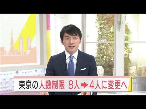 感染急拡大で東京都　人数制限8→4人に変更へ(2022年1月7日)