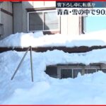 【雪下ろし中に転落か】雪の中で90歳男性死亡 青森