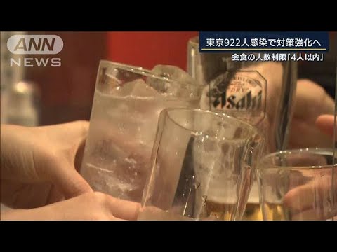 大人数での飲み会は今週末まで・・・東京の感染922人で対策強化へ(2022年1月7日)