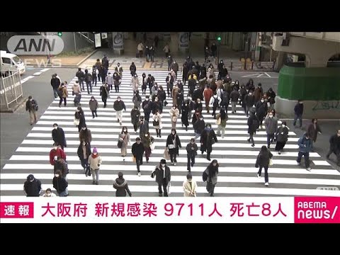 【速報】新型コロナ　大阪府の新規感染9711人　死亡8人(2022年1月27日)