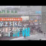 【LIVE】東京都心で雪　新宿駅前の様子 Shinjuku, Tokyo JAPAN