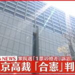 【1票の格差】東京高裁は「合憲」判断　去年の衆院選訴訟