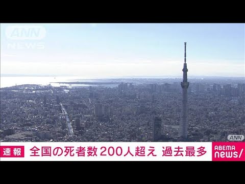 【速報】新型コロナ感染による1日の死者数が200人超える　ANNまとめ(2022年2月15日)