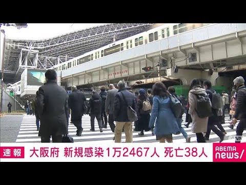 【速報】大阪の新規感染1万2467人　死亡38人(2022年2月16日)