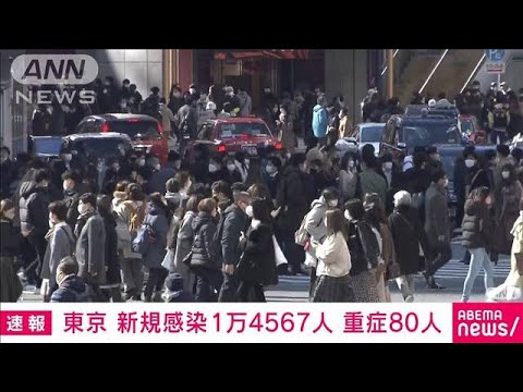 【速報】東京都の新規感染1万4567人　重症80人　死者24人(2022年2月23日)