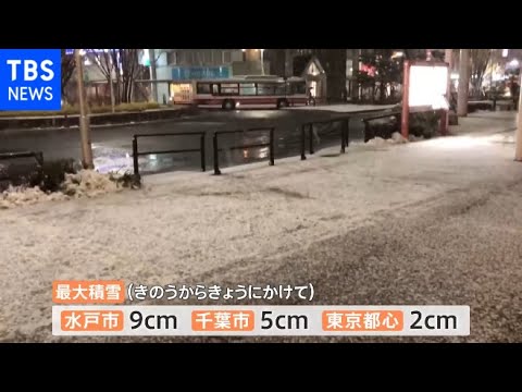 東京都心は積雪2センチ 都内では事故4件 首都高は一部区間で通行止め続く