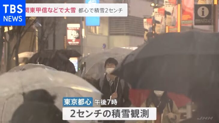 関東甲信などで大雪 都心でも2センチの積雪観測